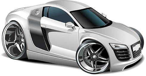 Stickers for Kids: White sports car 2