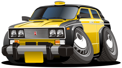 Stickers for Kids: Black and yellow cab