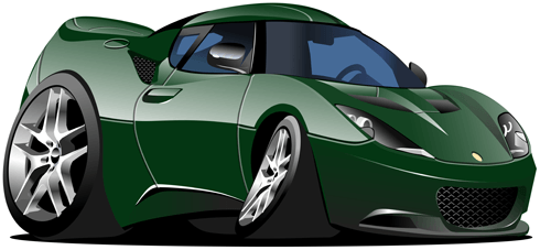 Stickers for Kids: Green sports car