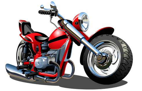 Stickers for Kids: Red and Black Moto Chopper