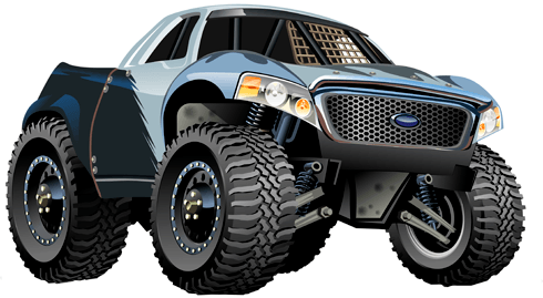 Stickers for Kids: Monster Truck Pickup Ford