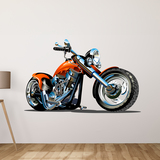 Stickers for Kids: Orange Chopper Motorcycle 4