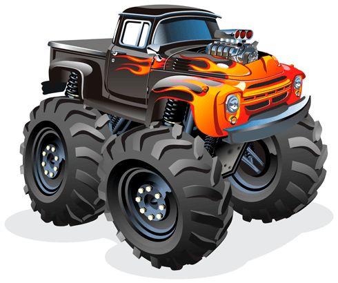 Stickers for Kids: Monster Truck ranchera fire