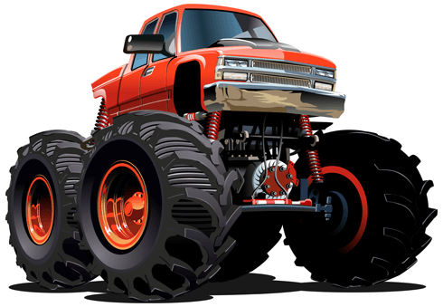 Stickers for Kids: Monster Truck orange