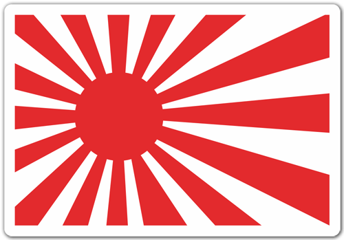 Car & Motorbike Stickers: Rising Sun Flag