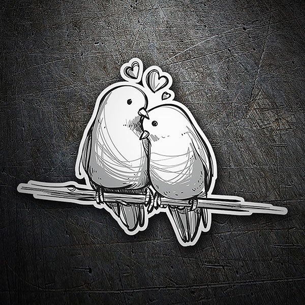 Car & Motorbike Stickers: Birds in love