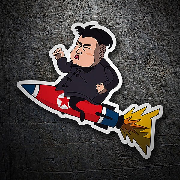 Car & Motorbike Stickers: Kim Jong-un on missile