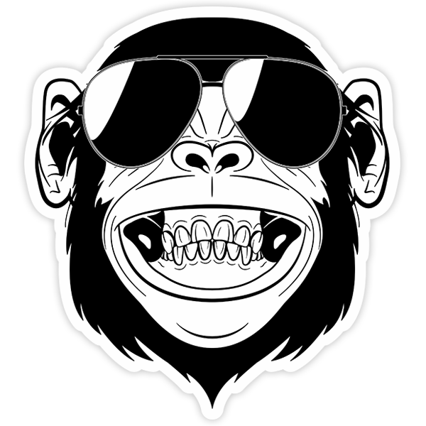 Car & Motorbike Stickers: Chimpanzee with sunglasses