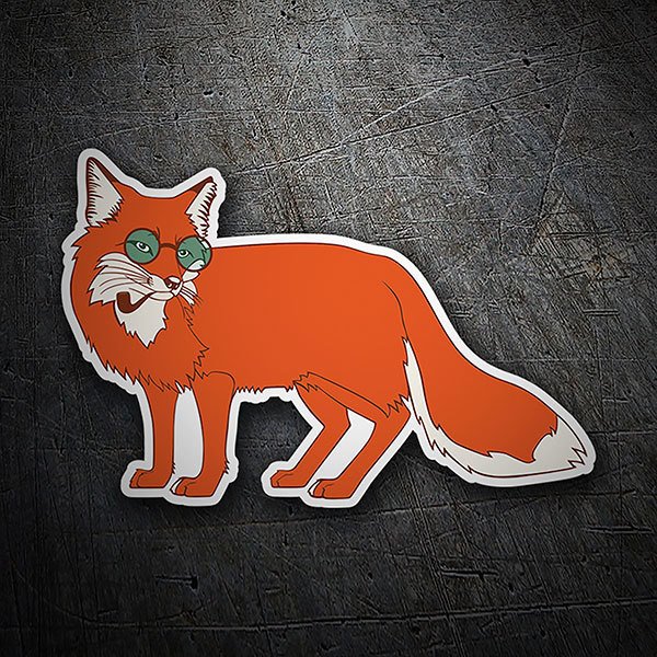 Car & Motorbike Stickers: Fox with glasses and pipe