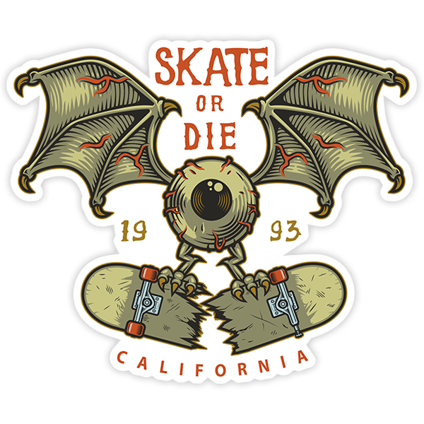 Car & Motorbike Stickers: Skate or die, California