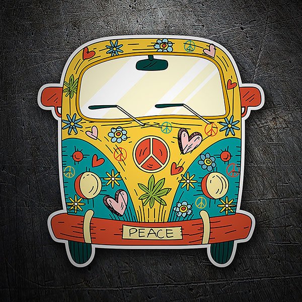 Car & Motorbike Stickers: Hippie Peace Van
