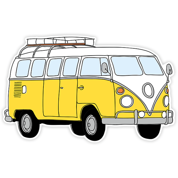 Car & Motorbike Stickers: Retro van California