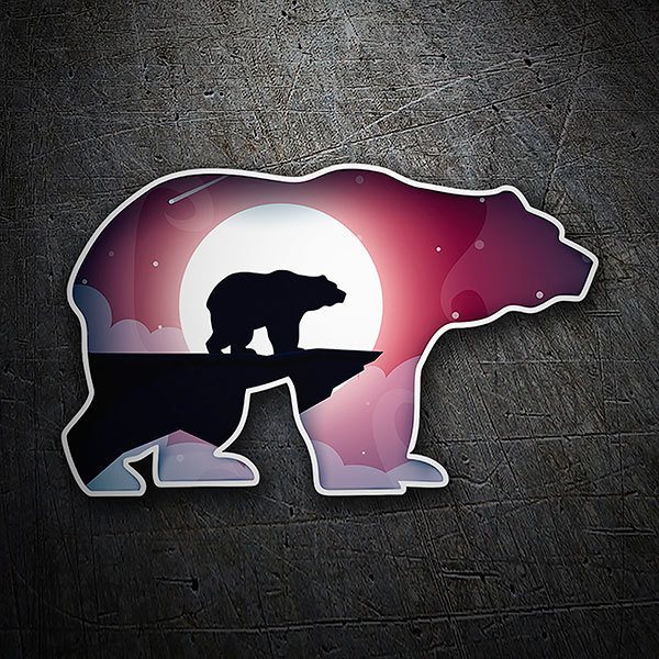 Car & Motorbike Stickers: Bear silhouette with landscape