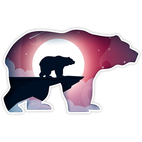 Car & Motorbike Stickers: Bear silhouette with landscape