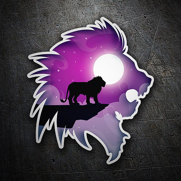 Car & Motorbike Stickers: Silhouette of lion with landscape