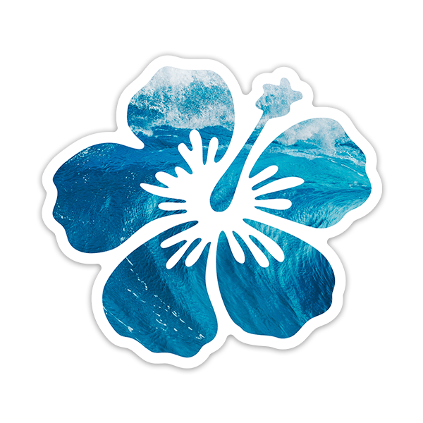 Car & Motorbike Stickers: Surfer Wave Flower