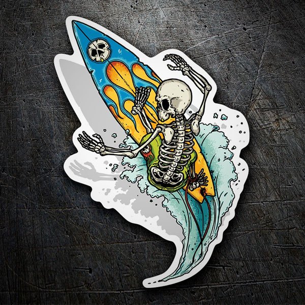 Car & Motorbike Stickers: Skeleton Surfing