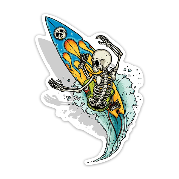 Car & Motorbike Stickers: Skeleton Surfing