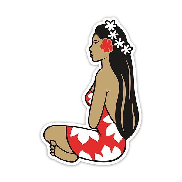 Car & Motorbike Stickers: Hinano Tahiti Hawai Girl