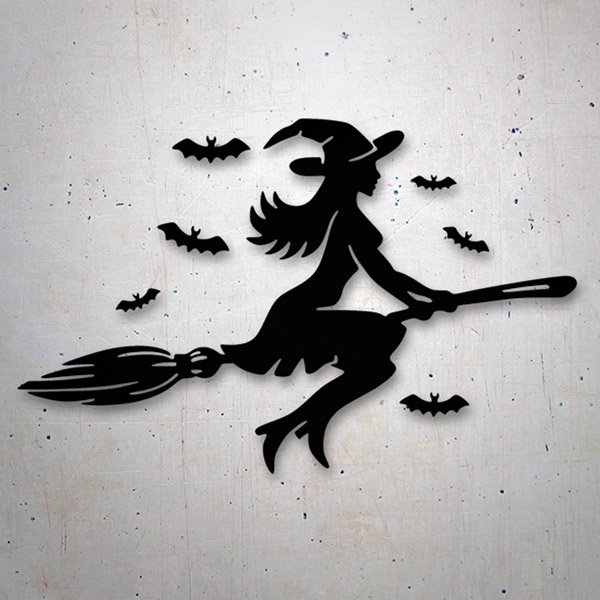 Car & Motorbike Stickers: Witch and Bats