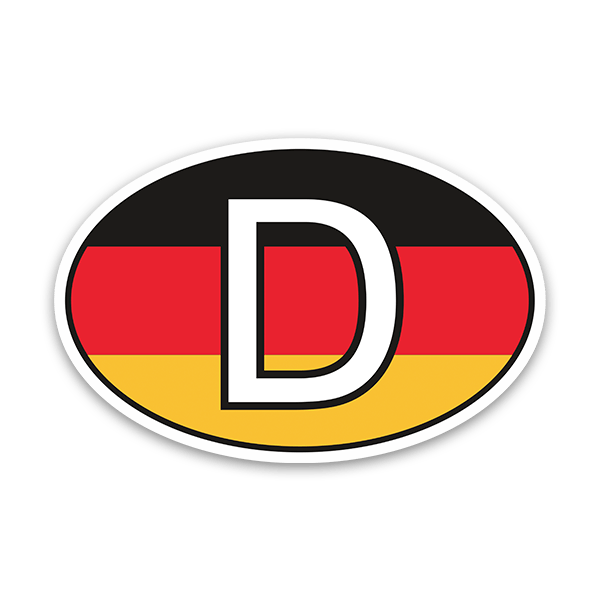 Car & Motorbike Stickers: Oval Flag Germany D