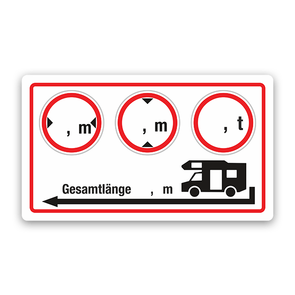 Camper van decals: Caravan Dimensions