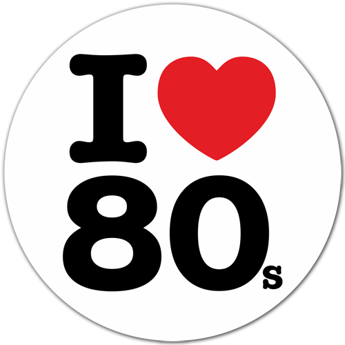 Car & Motorbike Stickers: I love 80s