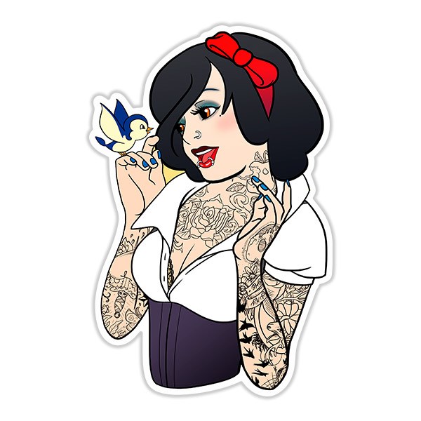 Car & Motorbike Stickers: Snow White Pin-up Tattoo