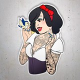 Car & Motorbike Stickers: Snow White Pin-up Tattoo 3
