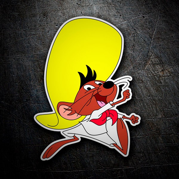 2 Speedy Gonzales Stickers – 10x5cm – USA Mexico Mouse Decal – Old School Rat