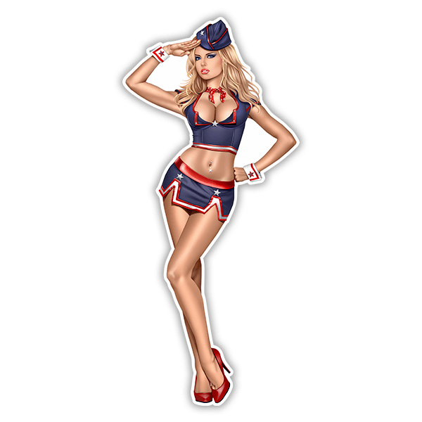 Car & Motorbike Stickers: Pin Up Hostess Girl