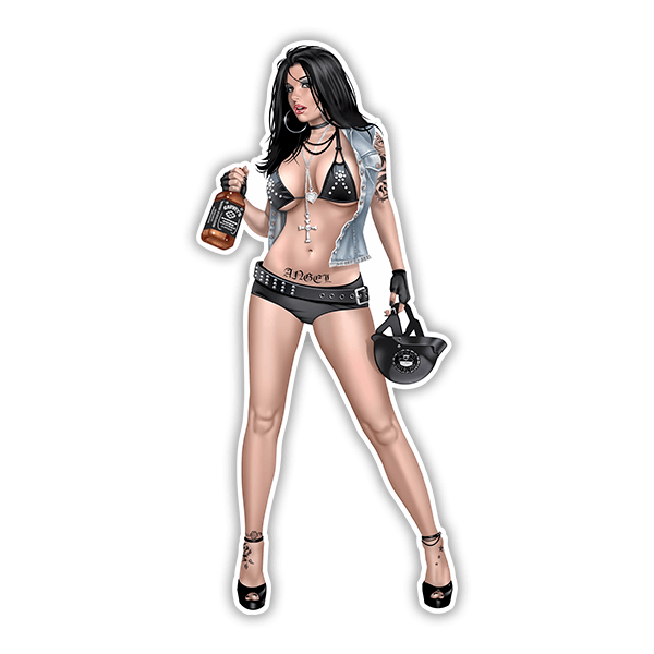 Car & Motorbike Stickers: Biker Pin Up Girl