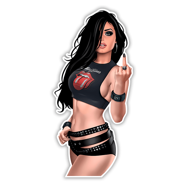 Car & Motorbike Stickers: Pin Up Rock Girl