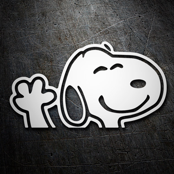 Car & Motorbike Stickers: Snoopy waving