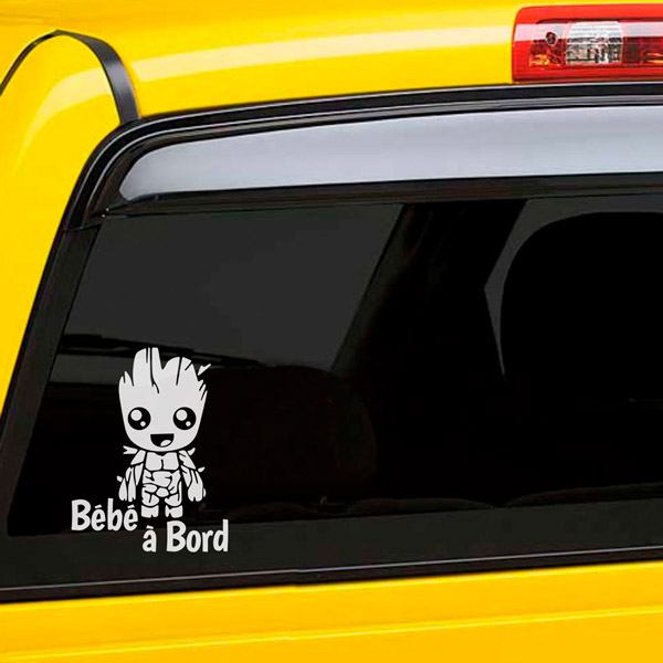 Car & Motorbike Stickers: Groot on board - French