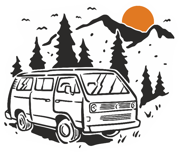 Car & Motorbike Stickers: Sunset Caravan VW