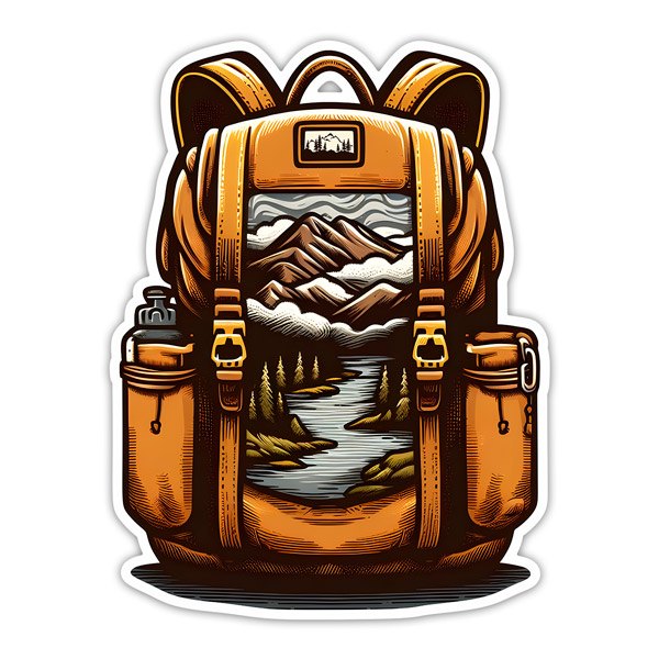 Car & Motorbike Stickers: Backpack for the mountain