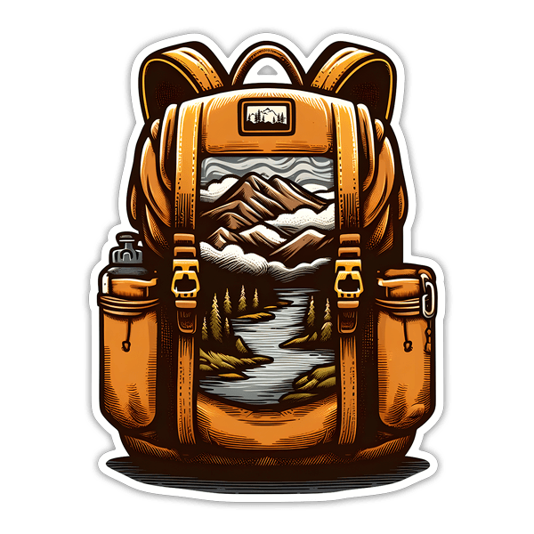 Car & Motorbike Stickers: Backpack for the mountain