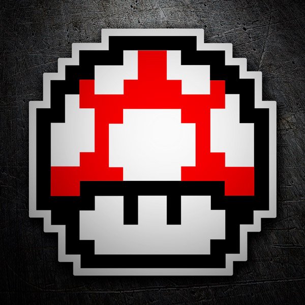 Car & Motorbike Stickers: Mario Bros Seta Pixel red