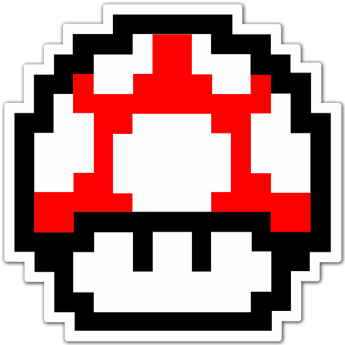 Car & Motorbike Stickers: Mario Bros Seta Pixel red