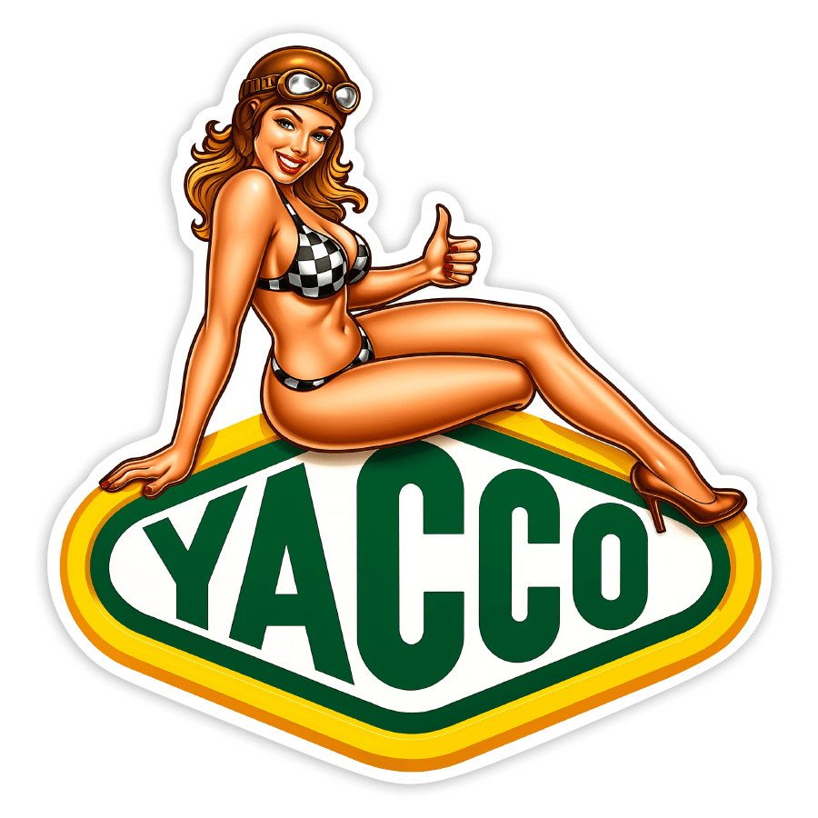 Car & Motorbike Stickers: Yacco Pin-Up Racing Girl