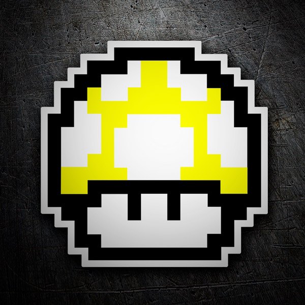 Car & Motorbike Stickers: Mario Bros Seta Pixel Yellow