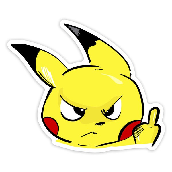 Car & Motorbike Stickers: Angry Funny Pikachu