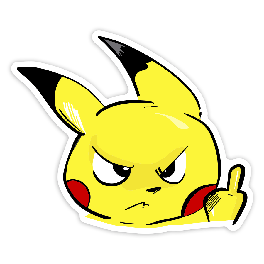 Car & Motorbike Stickers: Angry Funny Pikachu