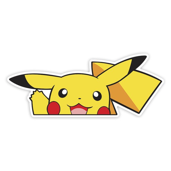Car & Motorbike Stickers: Happy Waving Pikachu