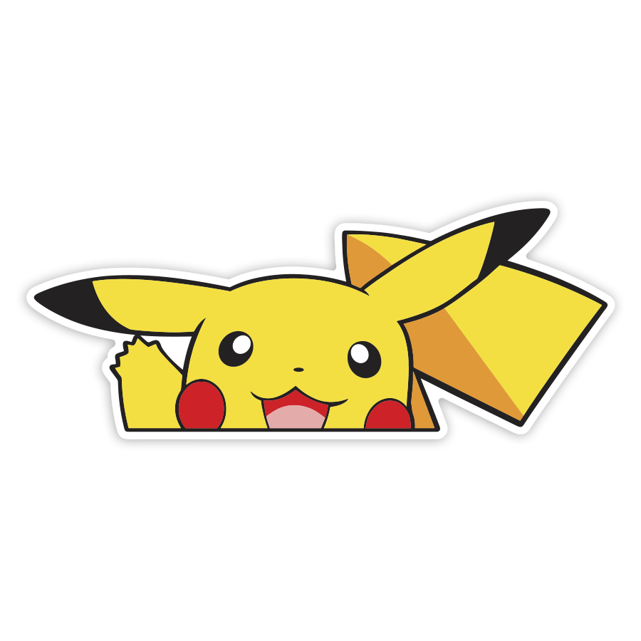 Car & Motorbike Stickers: Happy Waving Pikachu