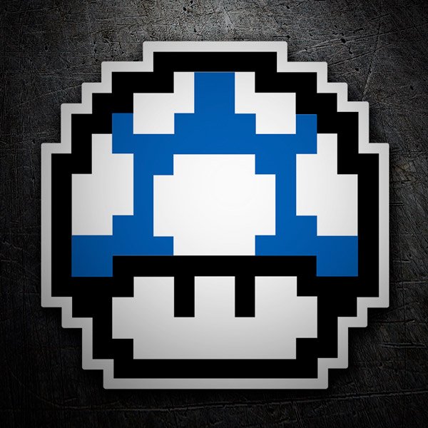 Car & Motorbike Stickers: Mario Bros Seta Pixel Blue