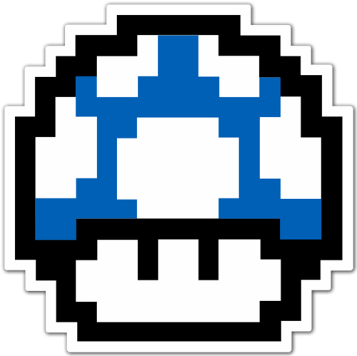 Car & Motorbike Stickers: Mario Bros Seta Pixel Blue