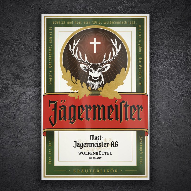 Car & Motorbike Stickers: Classic Jägermeister Label