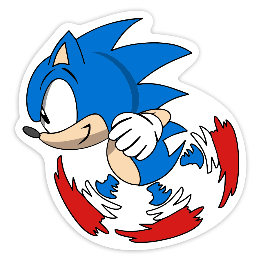 Car & Motorbike Stickers: Classic Spinning Sonic Retro